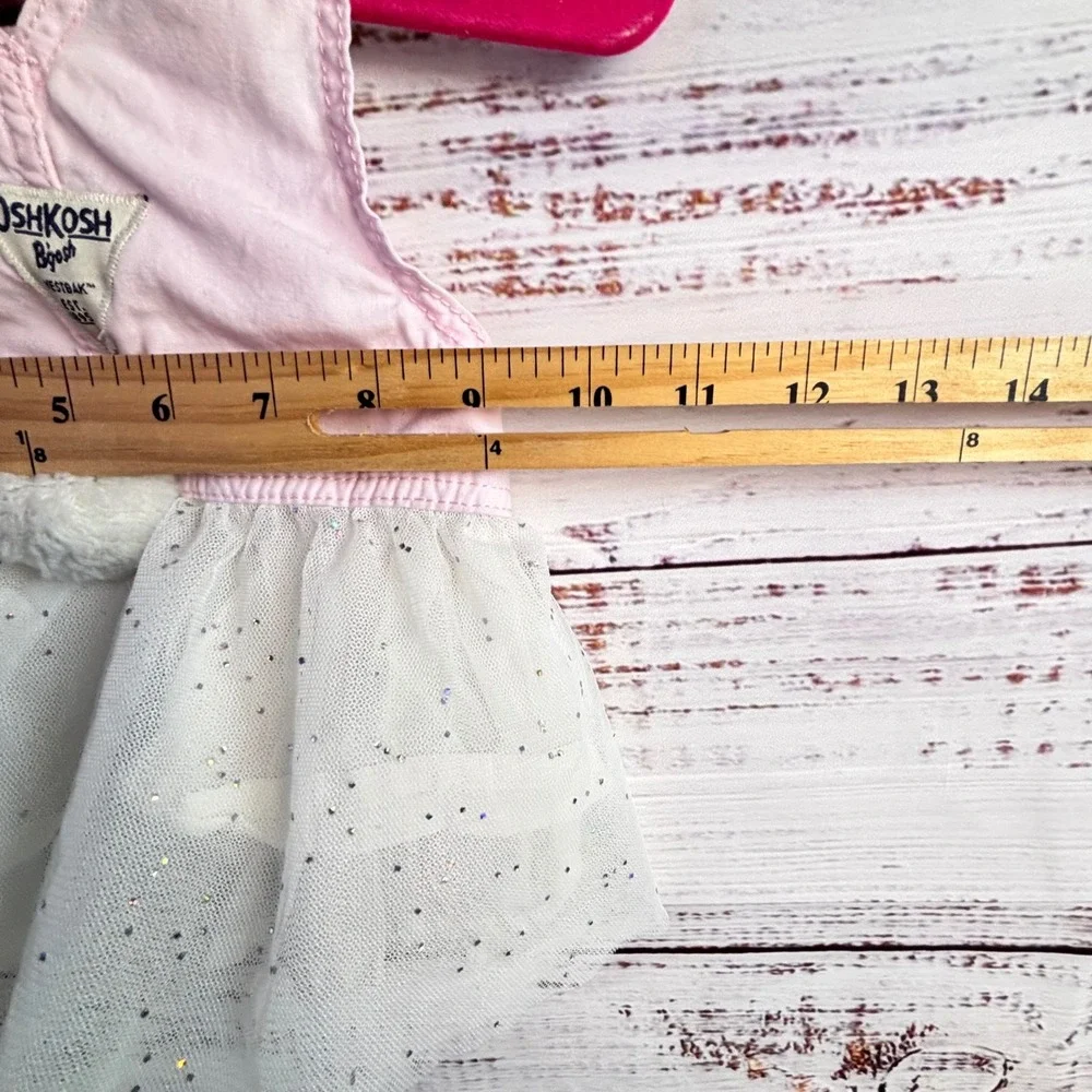 Bunny Jumper Tutu Dress OshKosh B'gosh 3M Pink White Cotton Tulle Tail